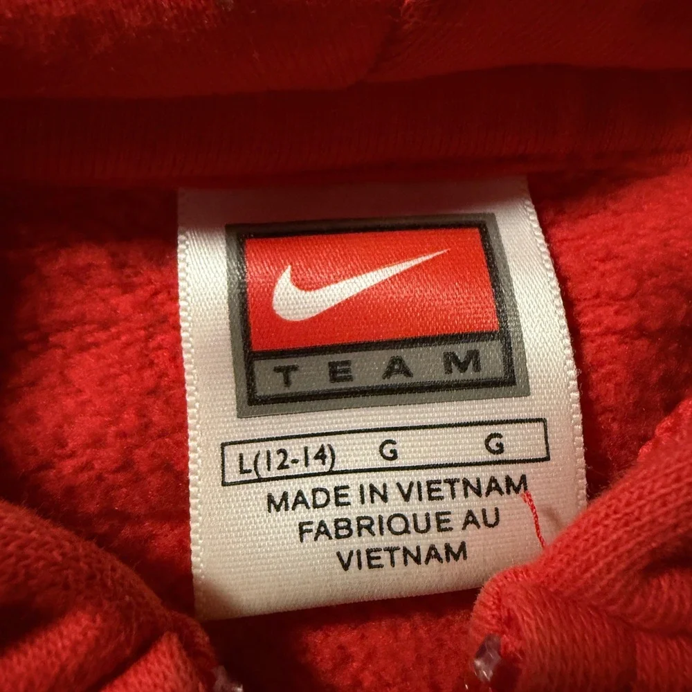 Nike Team New Mexico Lobos Kids Red Zip Up Hoodie Sweatshirt Size L 12-14 - Picture 3 of 7
